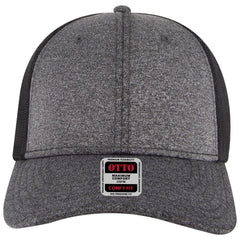 OTTO 83-1299 ’OTTO Comfy Fit’ 6 Panel Low Profile Mesh Back Trucker Cap - Hth.Blk/Hth.Blk/Blk - Hth.Blk/Hth.Blk/Blk / 6