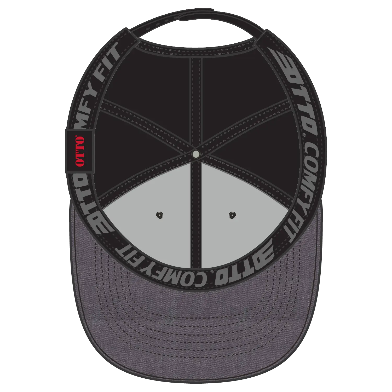 OTTO 83-1299 ’OTTO Comfy Fit’ 6 Panel Low Profile Mesh Back Trucker Cap - Hth.Blk/Hth.Blk/Blk - Hth.Blk/Hth.Blk/Blk / 6