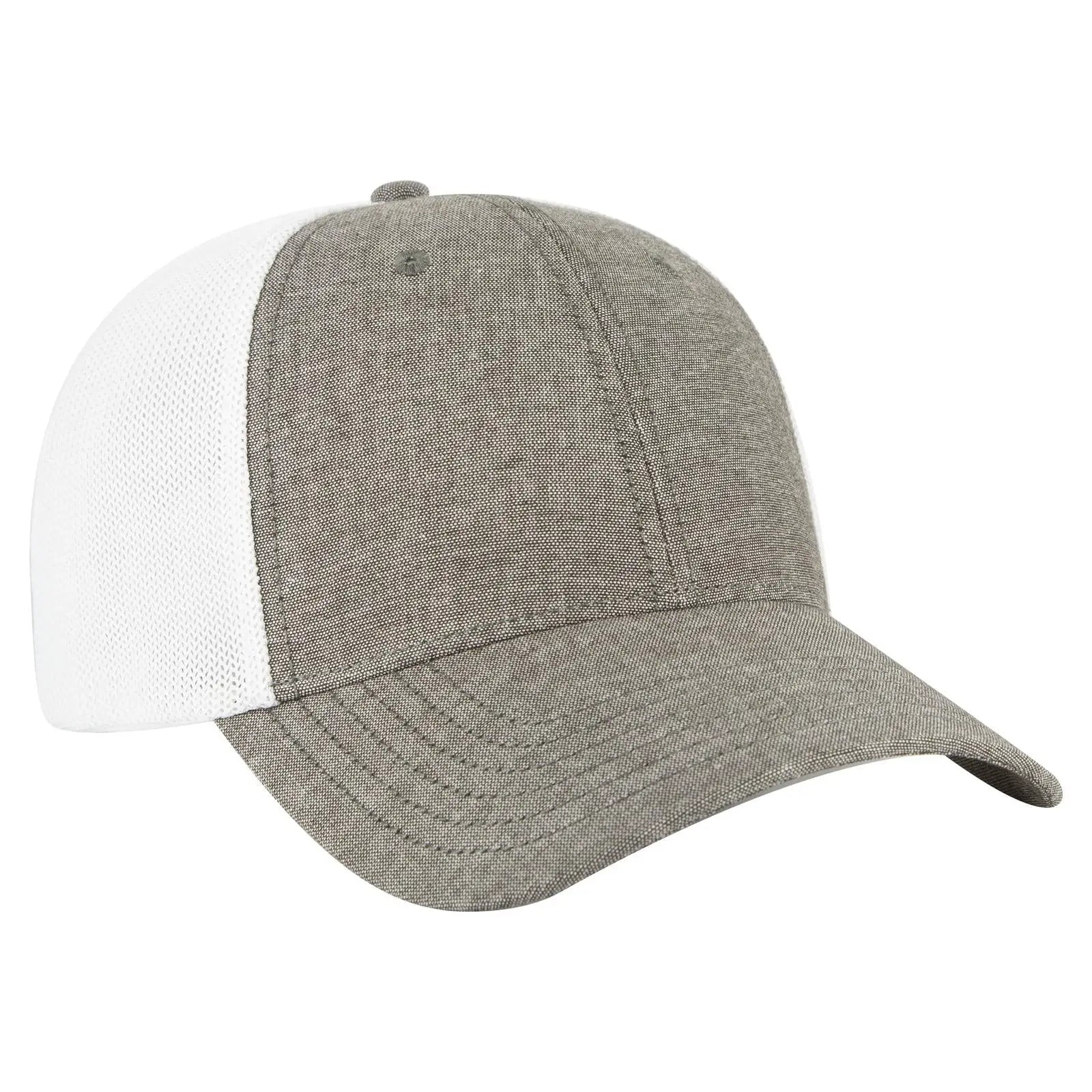 OTTO 83-1299 ’OTTO Comfy Fit’ 6 Panel Low Profile Mesh Back Trucker Cap - ChGry/Wht - ChGry/Wht / 6 1/2’’ - 7 5/8’’