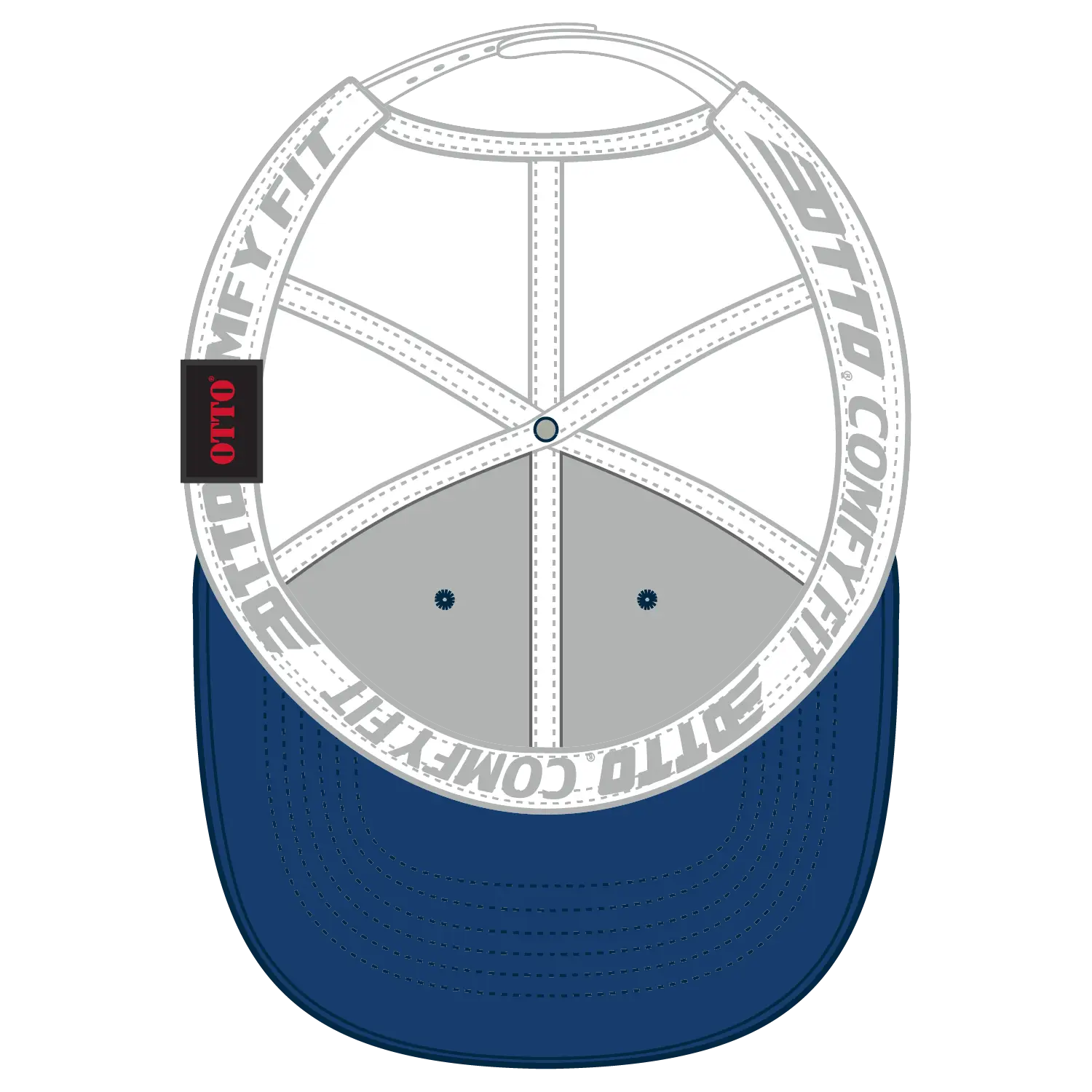 OTTO 83-1299 ’OTTO Comfy Fit’ 6 Panel Low Profile Mesh Back Trucker Cap - Ryl/Ryl/Wht - Ryl/Ryl/Wht / 6 1/2’’ - 7 5/8’’