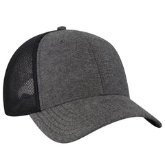 OTTO 83-1299 ’OTTO Comfy Fit’ 6 Panel Low Profile Mesh Back Trucker Cap - Black - Black / 6 1/2’’ - 7 5/8’’