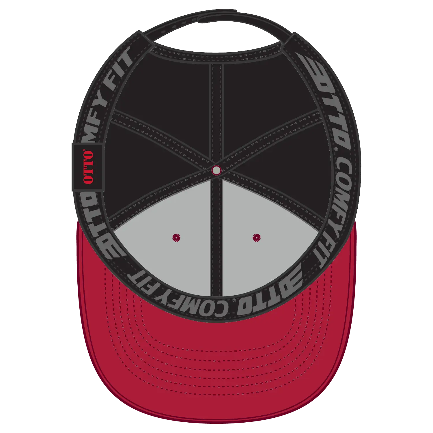 OTTO 83-1299 ’OTTO Comfy Fit’ 6 Panel Low Profile Mesh Back Trucker Cap - Red/Red/Blk - Red/Red/Blk / 6 1/2’’ - 7 5/8’’