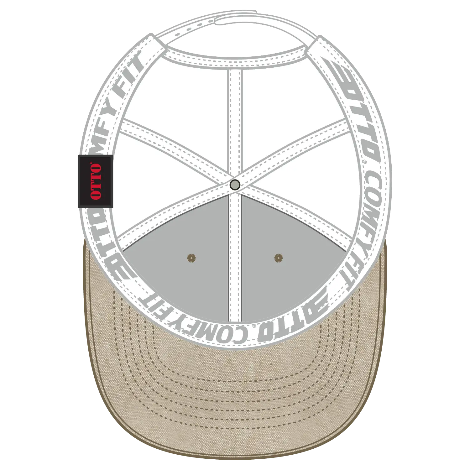 OTTO 83-1299 ’OTTO Comfy Fit’ 6 Panel Low Profile Mesh Back Trucker Cap - Khk/Wht - Khk/Wht / 6 1/2’’ - 7 5/8’’