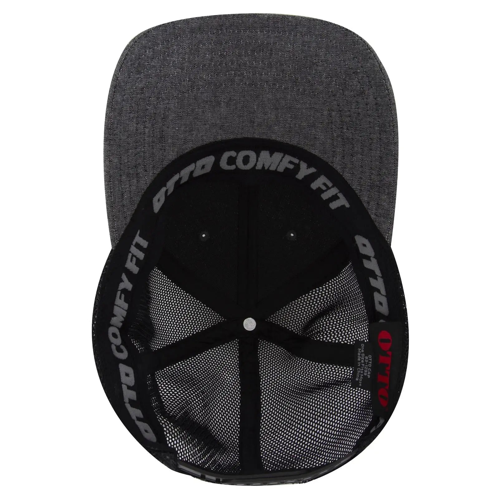 OTTO 83-1299 ’OTTO Comfy Fit’ 6 Panel Low Profile Mesh Back Trucker Cap - Black - Black / 6 1/2’’ - 7 5/8’’