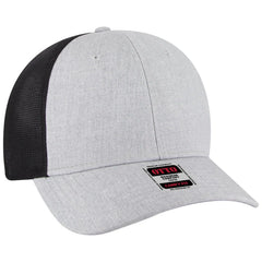 OTTO 83-1299 ’OTTO Comfy Fit’ 6 Panel Low Profile Mesh Back Trucker Cap - H. Gry/H. Gry/Blk - H. Gry/H. Gry/Blk / 6