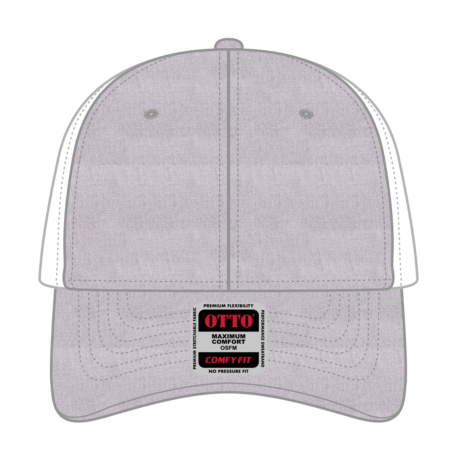 OTTO 83-1299 ’OTTO Comfy Fit’ 6 Panel Low Profile Mesh Back Trucker Cap - HeatherGray/HeatherGray/White