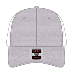 OTTO 83-1299 ’OTTO Comfy Fit’ 6 Panel Low Profile Mesh Back Trucker Cap - HeatherGray/HeatherGray/White