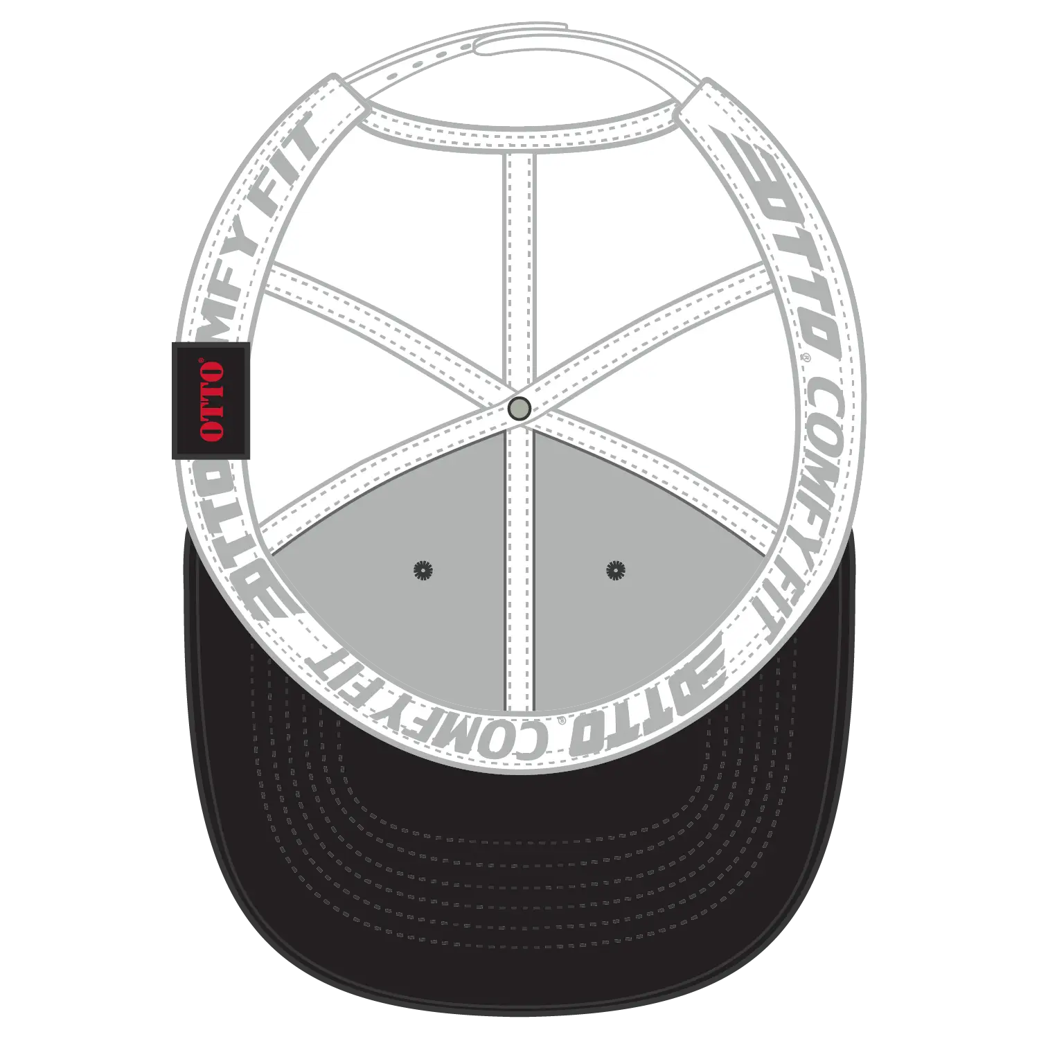 OTTO 83-1299 ’OTTO Comfy Fit’ 6 Panel Low Profile Mesh Back Trucker Cap - Blk/Blk/Wht - Blk/Blk/Wht / 6 1/2’’ - 7 5/8’’