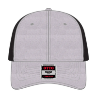 OTTO 83-1299 ’OTTO Comfy Fit’ 6 Panel Low Profile Mesh Back Trucker Cap - H. Gry/H. Gry/Blk - H. Gry/H. Gry/Blk / 6