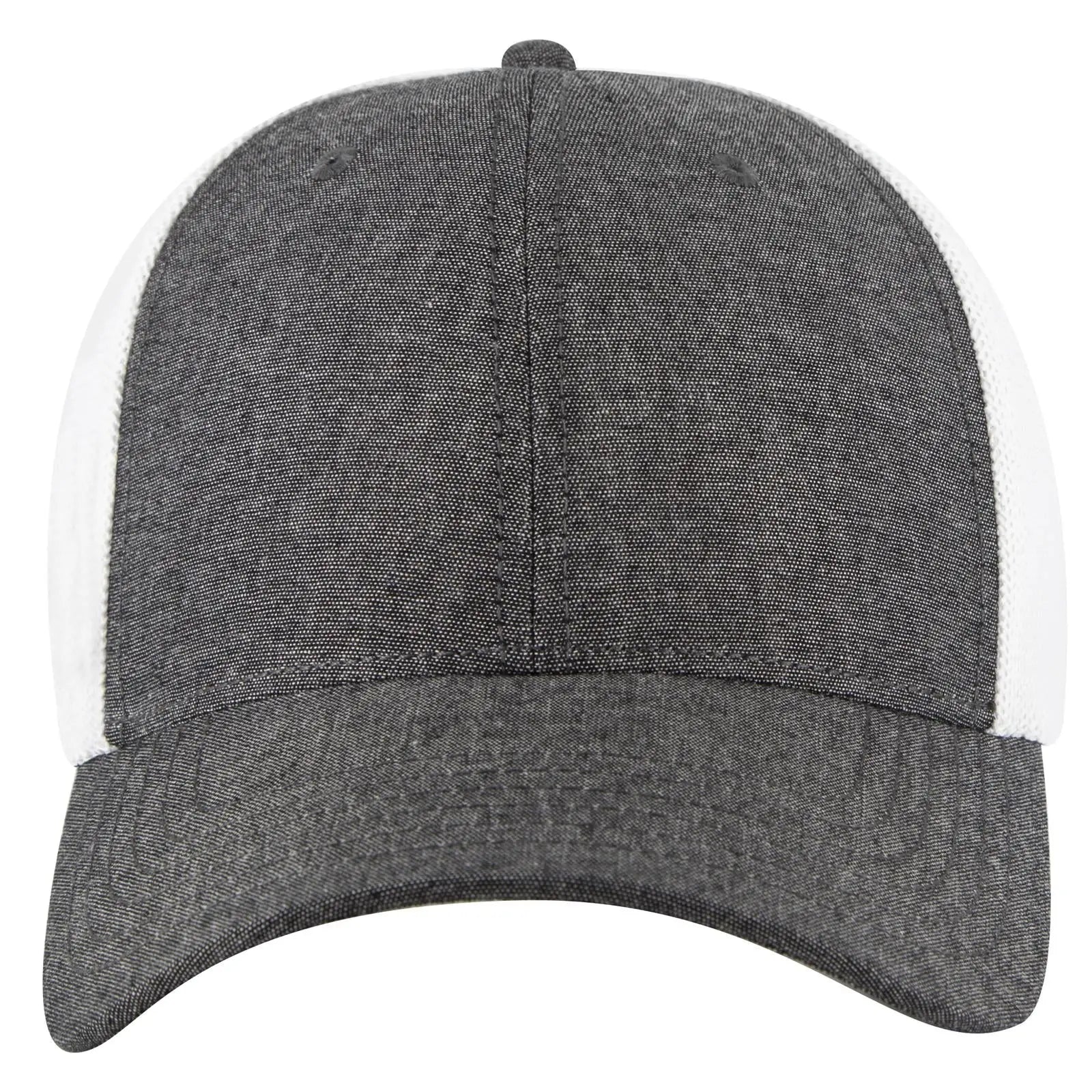 OTTO 83-1299 ’OTTO Comfy Fit’ 6 Panel Low Profile Mesh Back Trucker Cap - Blk/Wht - Blk/Wht / 6 1/2’’ - 7 5/8’’