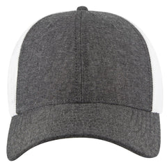 OTTO 83-1299 ’OTTO Comfy Fit’ 6 Panel Low Profile Mesh Back Trucker Cap - Blk/Wht - Blk/Wht / 6 1/2’’ - 7 5/8’’