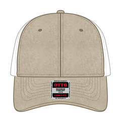 OTTO 83-1299 ’OTTO Comfy Fit’ 6 Panel Low Profile Mesh Back Trucker Cap - Khk/Wht - Khk/Wht / 6 1/2’’ - 7 5/8’’