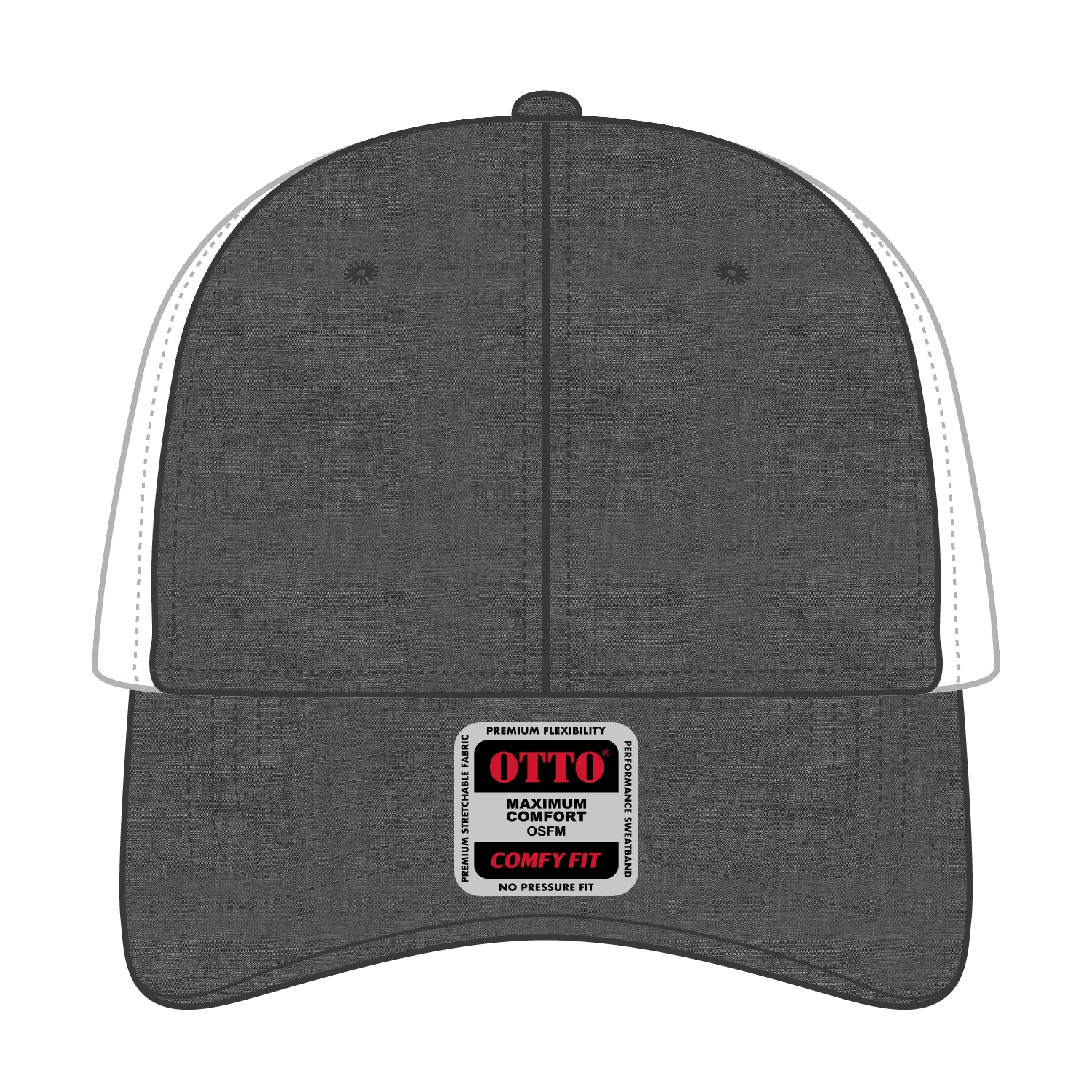 OTTO 83-1299 ’OTTO Comfy Fit’ 6 Panel Low Profile Mesh Back Trucker Cap - Blk/Wht - Blk/Wht / 6 1/2’’ - 7 5/8’’