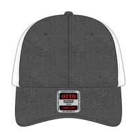 OTTO 83-1299 ’OTTO Comfy Fit’ 6 Panel Low Profile Mesh Back Trucker Cap - Blk/Wht - Blk/Wht / 6 1/2’’ - 7 5/8’’