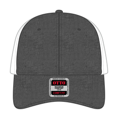 OTTO 83-1299 ’OTTO Comfy Fit’ 6 Panel Low Profile Mesh Back Trucker Cap - Blk/Wht - Blk/Wht / 6 1/2’’ - 7 5/8’’