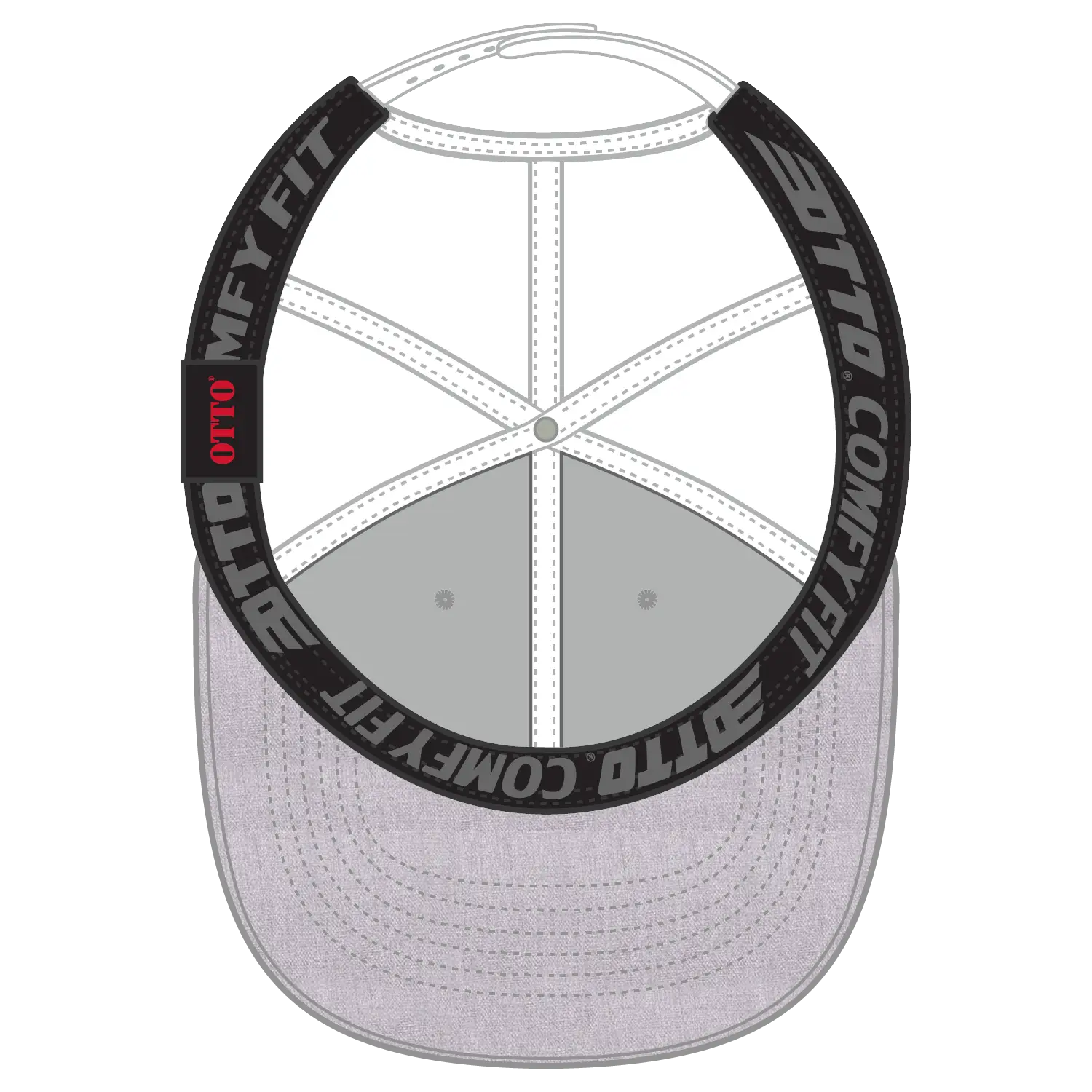 OTTO 83-1299 ’OTTO Comfy Fit’ 6 Panel Low Profile Mesh Back Trucker Cap - HeatherGray/HeatherGray/White