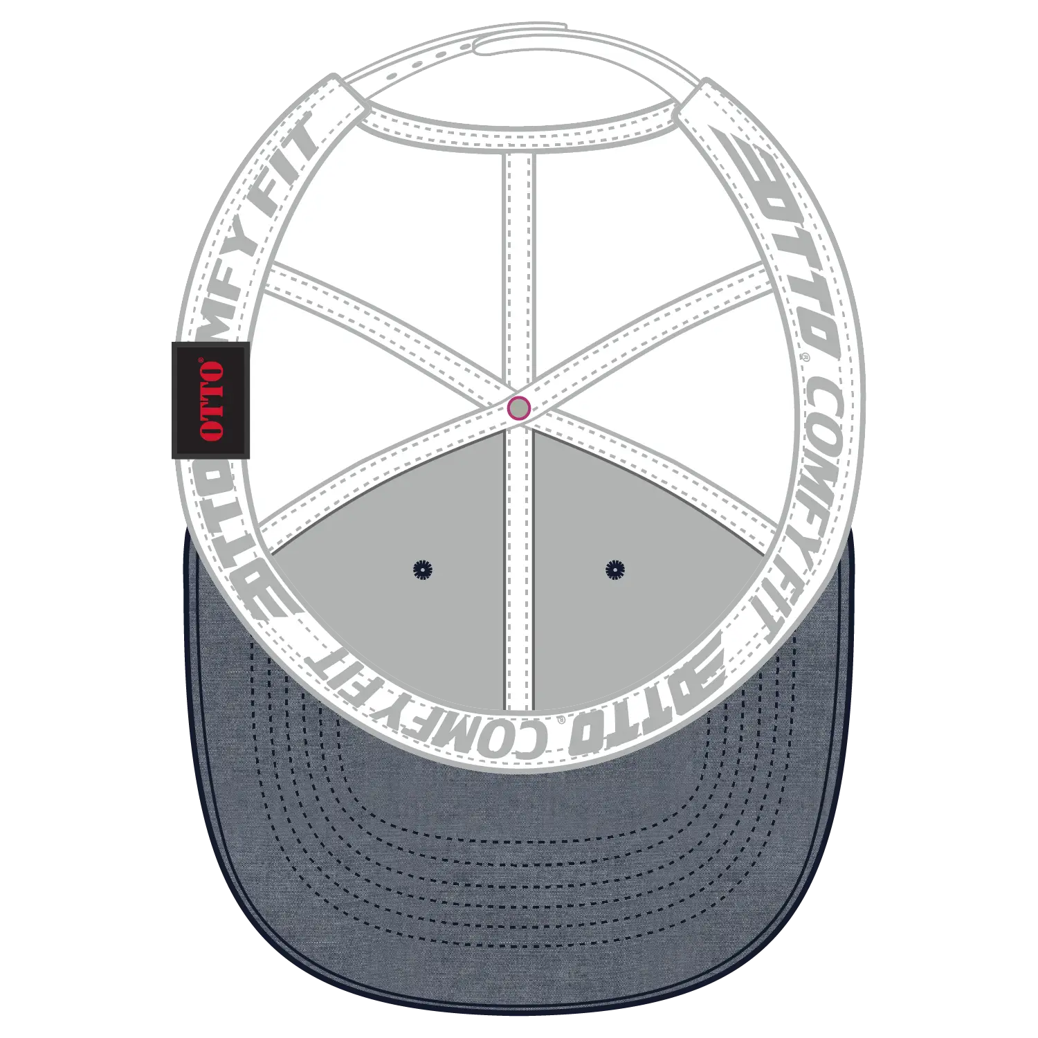 OTTO 83-1299 ’OTTO Comfy Fit’ 6 Panel Low Profile Mesh Back Trucker Cap - Nvy/Wht - Nvy/Wht / 6 1/2’’ - 7 5/8’’