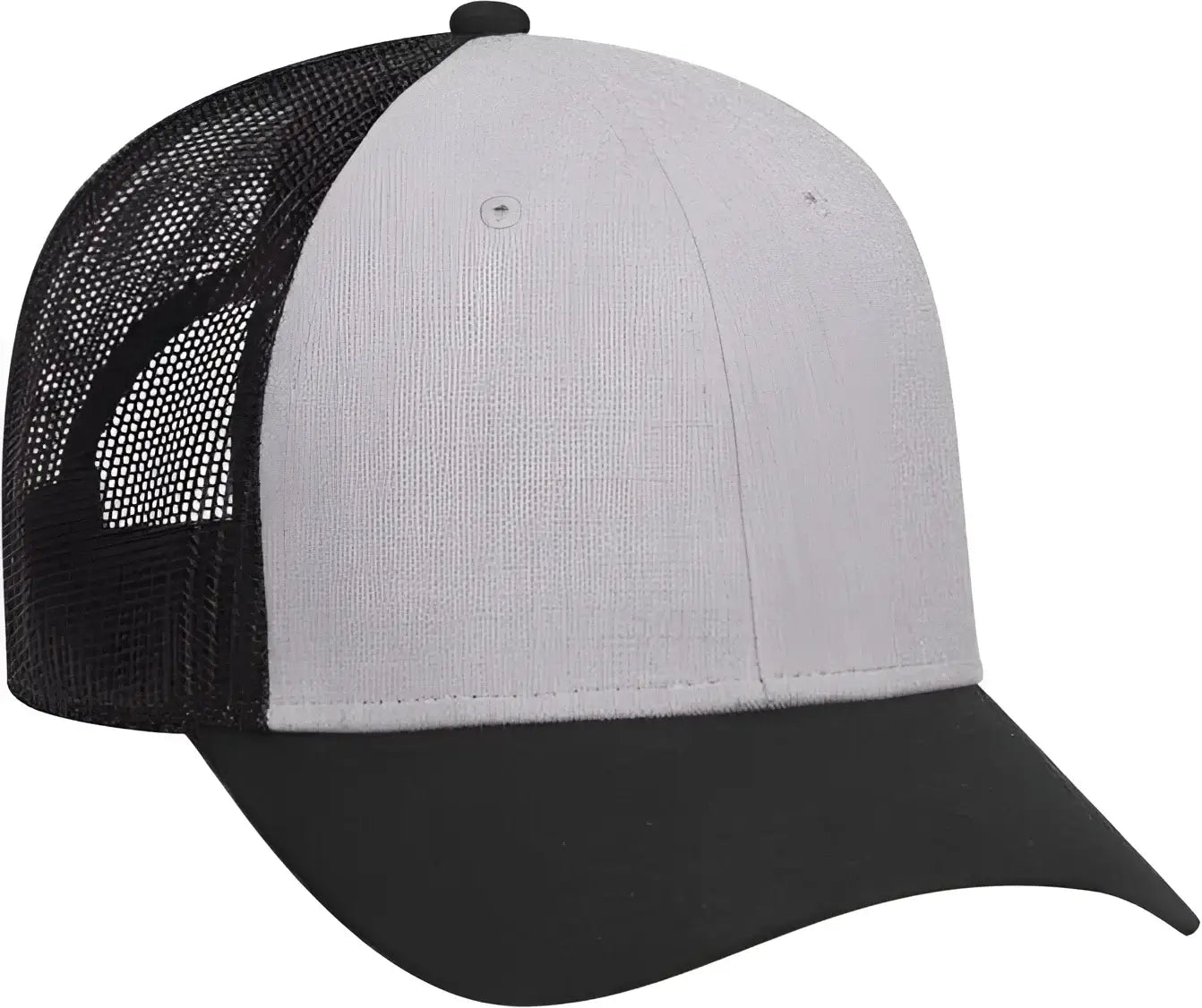 OTTO 83-1300 6 Panel Low Profile Mesh Back Trucker Hat - Black Heather Gray Black - Black Gray / One Size Fits Most