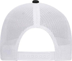OTTO 83-1300 6 Panel Low Profile Mesh Back Trucker Hat - Black Heather Gray White - Black Gray / One Size Fits Most