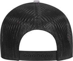 OTTO 83-1300 6 Panel Low Profile Mesh Back Trucker Hat - Heather Gray Gray Black - Gray Black / One Size Fits Most