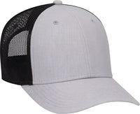 OTTO 83-1300 6 Panel Low Profile Mesh Back Trucker Hat - Heather Gray Heather Gray Black - Gray Black / One Size Fits