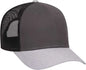 OTTO 83-1300 6 Panel Low Profile Mesh Back Trucker Hat - Heather Gray Gray Black - Gray Black / One Size Fits Most