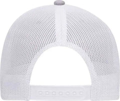 OTTO 83-1300 6 Panel Low Profile Mesh Back Trucker Hat - Heather Gray DarkGreen White - Gray White / One Size Fits Most