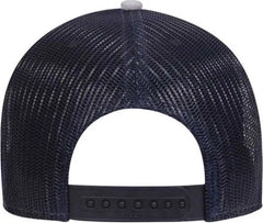OTTO 83 1300 6 Panel Low Profile Mesh Back Trucker Hat Heather Gray Navy Navy Gray Navy / One Size Fits Most