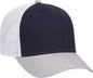 OTTO 83-1300 6 Panel Low Profile Mesh Back Trucker Hat - Heather Gray Navy White - Gray Navy / One Size Fits Most