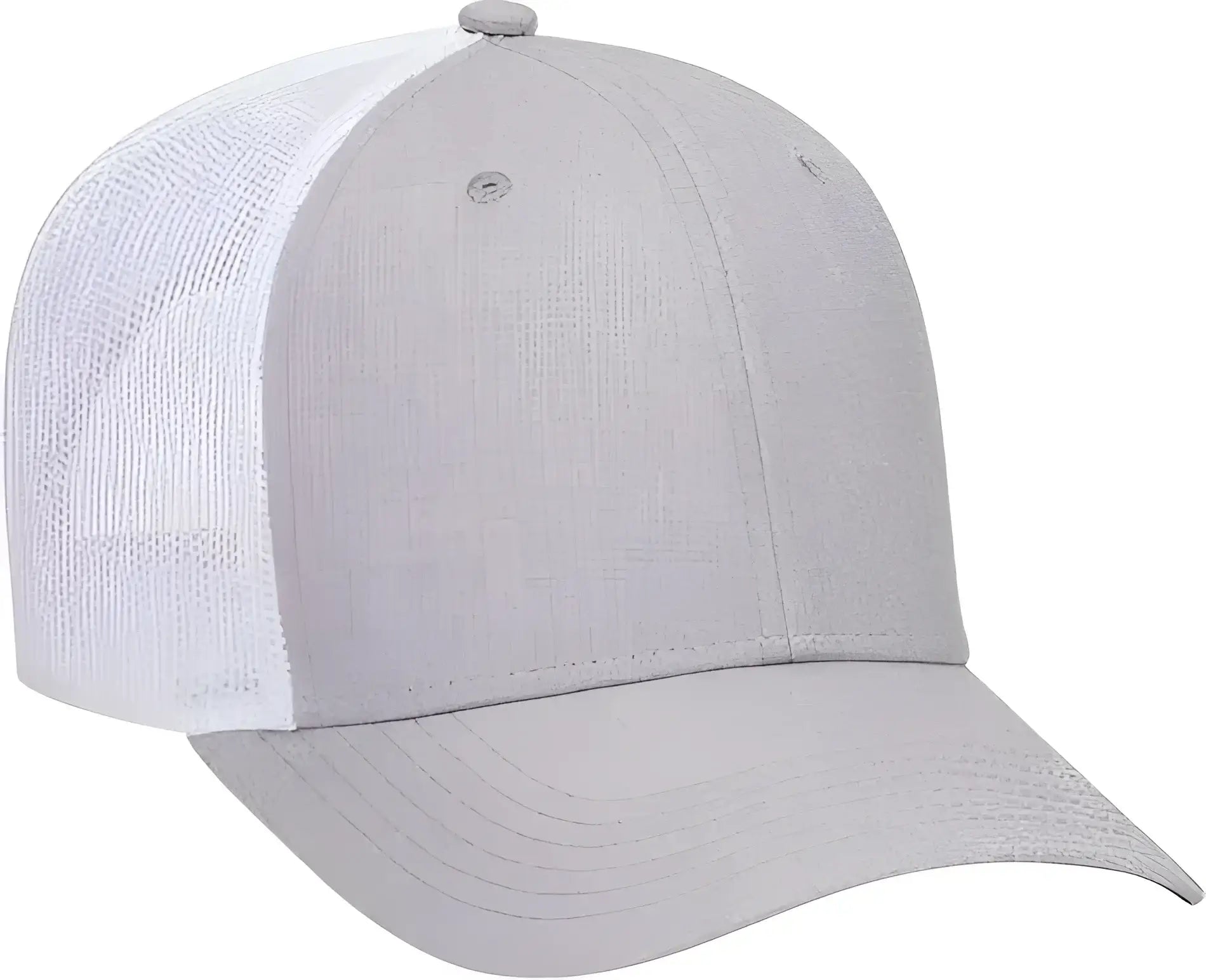 OTTO 83-1300 6 Panel Low Profile Mesh Back Trucker Hat - HeatherGray HeatherGray White - Gray White / One Size Fits Most