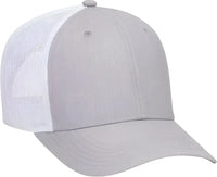 OTTO 83-1300 6 Panel Low Profile Mesh Back Trucker Hat - HeatherGray HeatherGray White - Gray White / One Size Fits Most