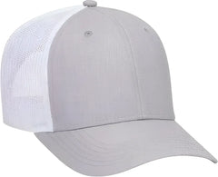 OTTO 83-1300 6 Panel Low Profile Mesh Back Trucker Hat - HeatherGray HeatherGray White - Gray White / One Size Fits Most