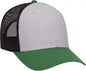OTTO 83-1300 6 Panel Low Profile Mesh Back Trucker Hat - Kelly Heather Gray Black - Kelly Black / One Size Fits Most