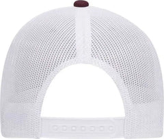 OTTO 83-1300 6 Panel Low Profile Mesh Back Trucker Hat - Maroon Heather Gray White - Maroon White / One Size Fits Most