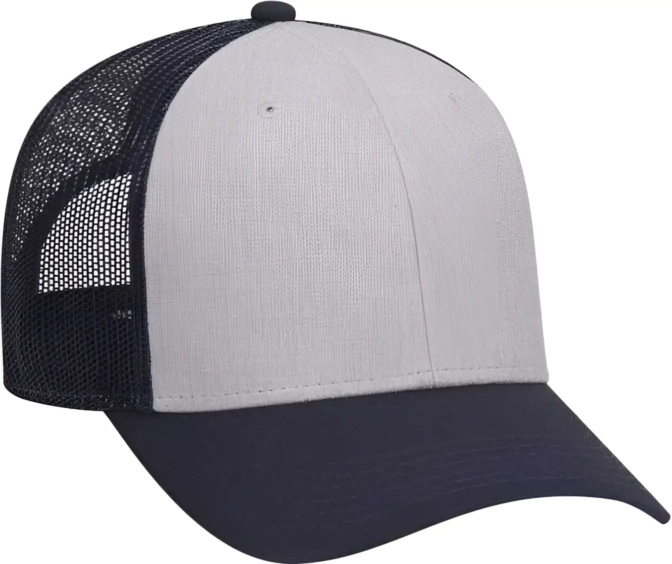 OTTO 83 1300 6 Panel Low Profile Mesh Back Trucker Hat Navy Heather Gray Navy Navy Gray / One Size Fits Most