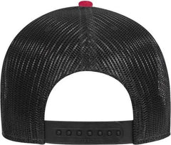 OTTO 83-1300 6 Panel Low Profile Mesh Back Trucker Hat - Red Heather Gray Black - Red Black / One Size Fits Most