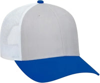 OTTO 83-1300 6 Panel Low Profile Mesh Back Trucker Hat - Royal Heather Gray White - Royal Gray / One Size Fits Most