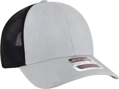 OTTO 83-1312 Comfy Fit 6 Panel Low Profile Mesh Back Trucker Cap - Heather Gray Heather Gray Black - Gray Black