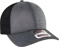 OTTO 83 1313 Comfy Fit 6 Panel Low Profile Mesh Back Trucker Cap Heather Black Heather Black Black Black / One Size