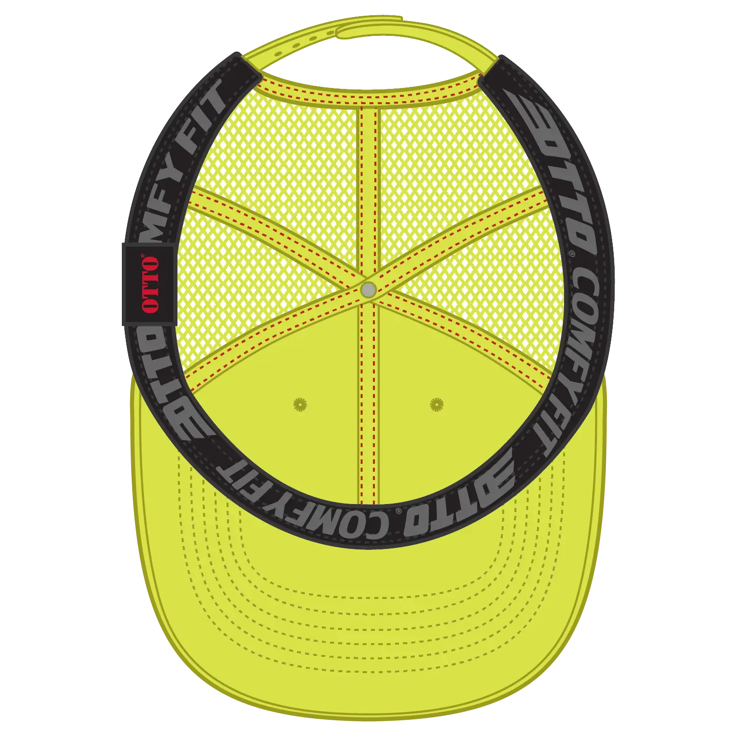 OTTO 83-2 ’OTTO Comfy Fit’ 6 Panel Low Profile Mesh Back Trucker Cap - N. Yellow - N. Yellow / 7 3/8’’ - 7 5/8’’