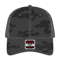 OTTO 83-2 ’OTTO Comfy Fit’ 6 Panel Low Profile Mesh Back Trucker Cap - Blk/Ch.Gry/Blk - Blk/Ch.Gry/Blk / 7 3/8’’ - 7
