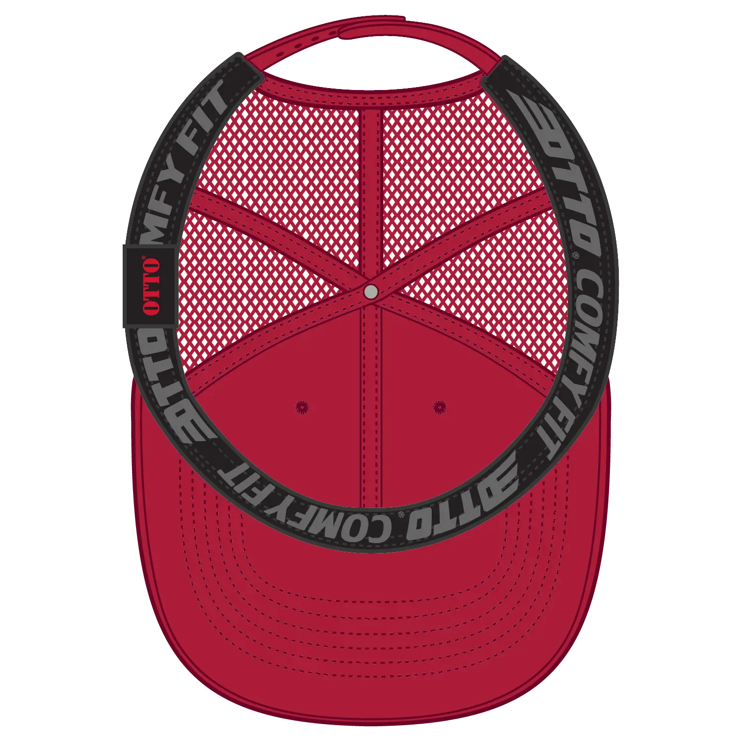OTTO 83-2 ’OTTO Comfy Fit’ 6 Panel Low Profile Mesh Back Trucker Cap - Red - Red / 7 3/8’’ - 7 5/8’’