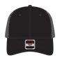 OTTO 83-2 ’OTTO Comfy Fit’ 6 Panel Low Profile Mesh Back Trucker Cap - Blk/Blk/Org - Blk/Blk/Org / 7 3/8’’ - 7 5/8’’