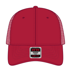 OTTO 83-2 ’OTTO Comfy Fit’ 6 Panel Low Profile Mesh Back Trucker Cap - Red - Red / 7 3/8’’ - 7 5/8’’