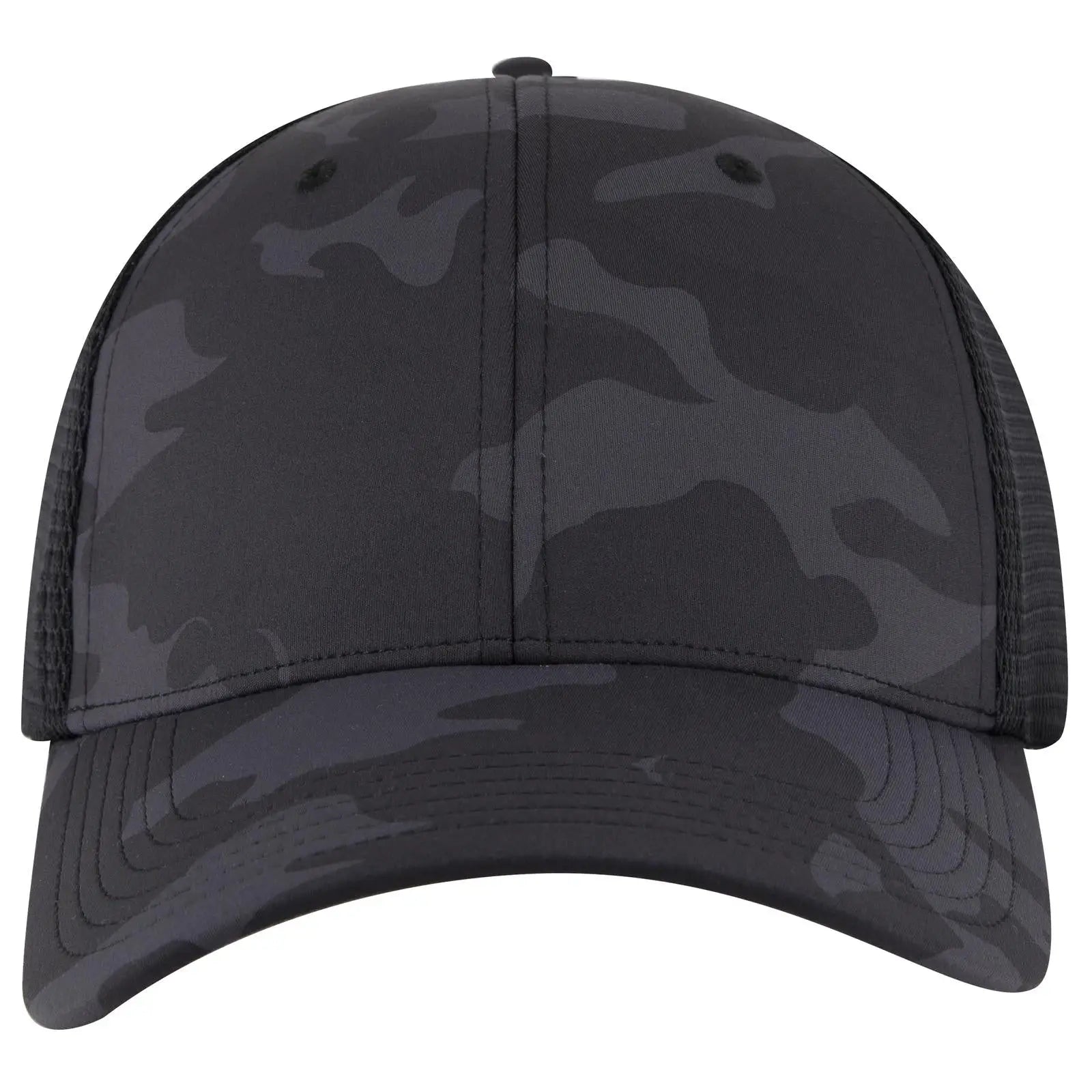 OTTO 83-2 ’OTTO Comfy Fit’ 6 Panel Low Profile Mesh Back Trucker Cap - Ch. Gry/Blk/Blk - Ch. Gry/Blk/Blk / 7 3/8’’ - 7