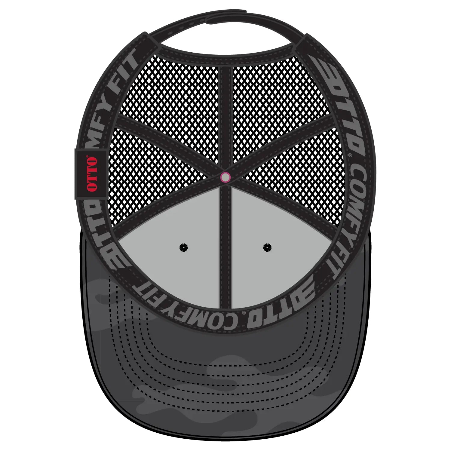 OTTO 83-2 ’OTTO Comfy Fit’ 6 Panel Low Profile Mesh Back Trucker Cap - Ch. Gry/Blk/Blk - Ch. Gry/Blk/Blk / 7 3/8’’ - 7