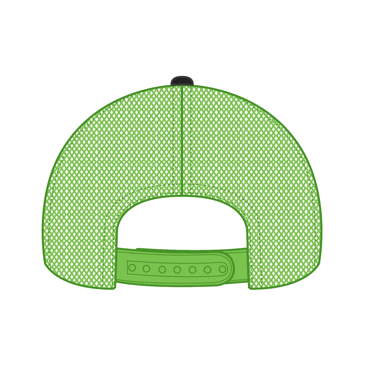 OTTO 83-2 ’OTTO Comfy Fit’ 6 Panel Low Profile Mesh Back Trucker Cap - Blk/Blk/N.Grn - Blk/Blk/N.Grn / 7 3/8’’ - 7 5/8’’