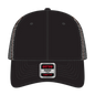 OTTO 83-2 ’OTTO Comfy Fit’ 6 Panel Low Profile Mesh Back Trucker Cap - Blk/Blk/N Org - Blk/Blk/N Org / 7 3/8’’ - 7 5/8’’