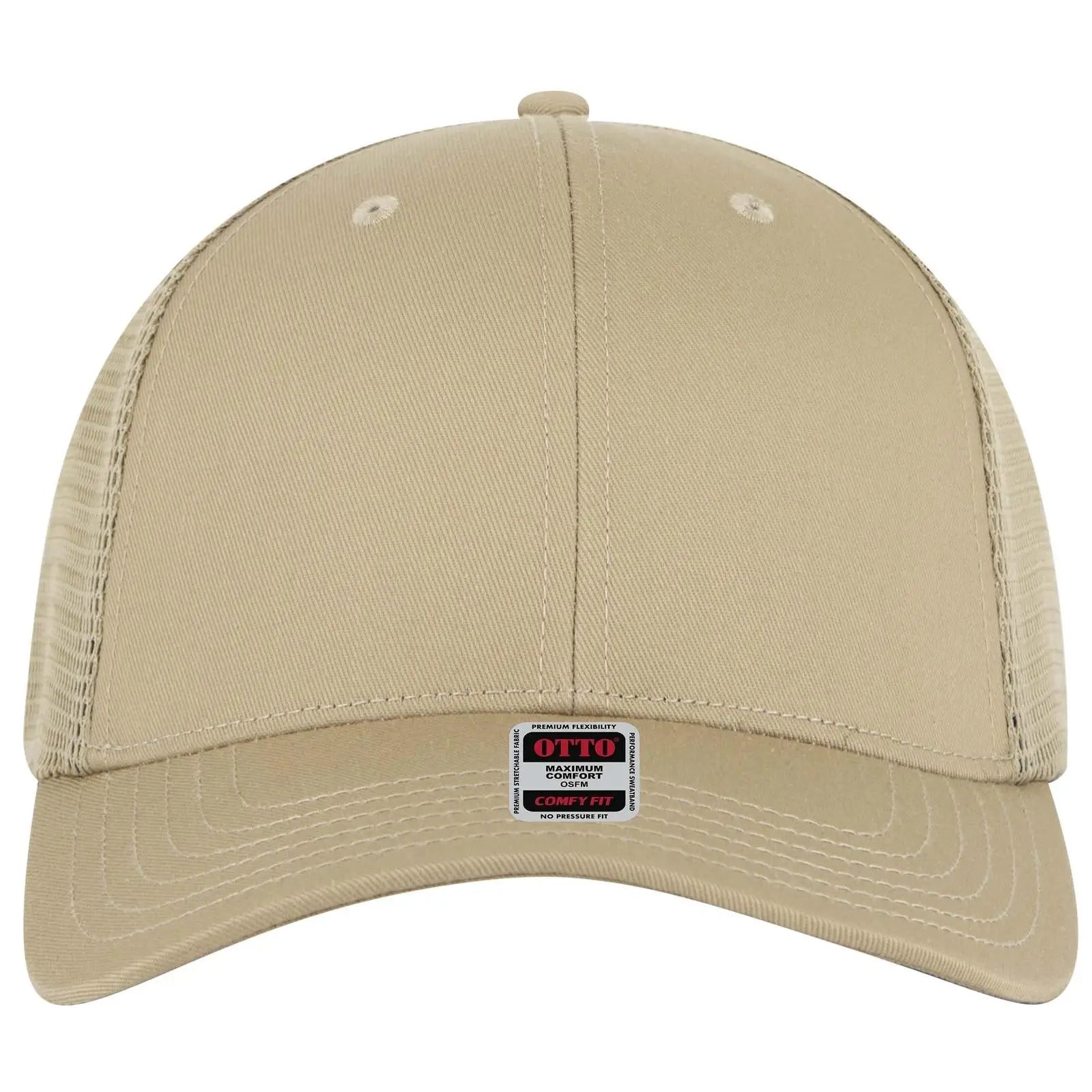 OTTO 83-2 ’OTTO Comfy Fit’ 6 Panel Low Profile Mesh Back Trucker Cap - Khaki - Khaki / 7 3/8’’ - 7 5/8’’