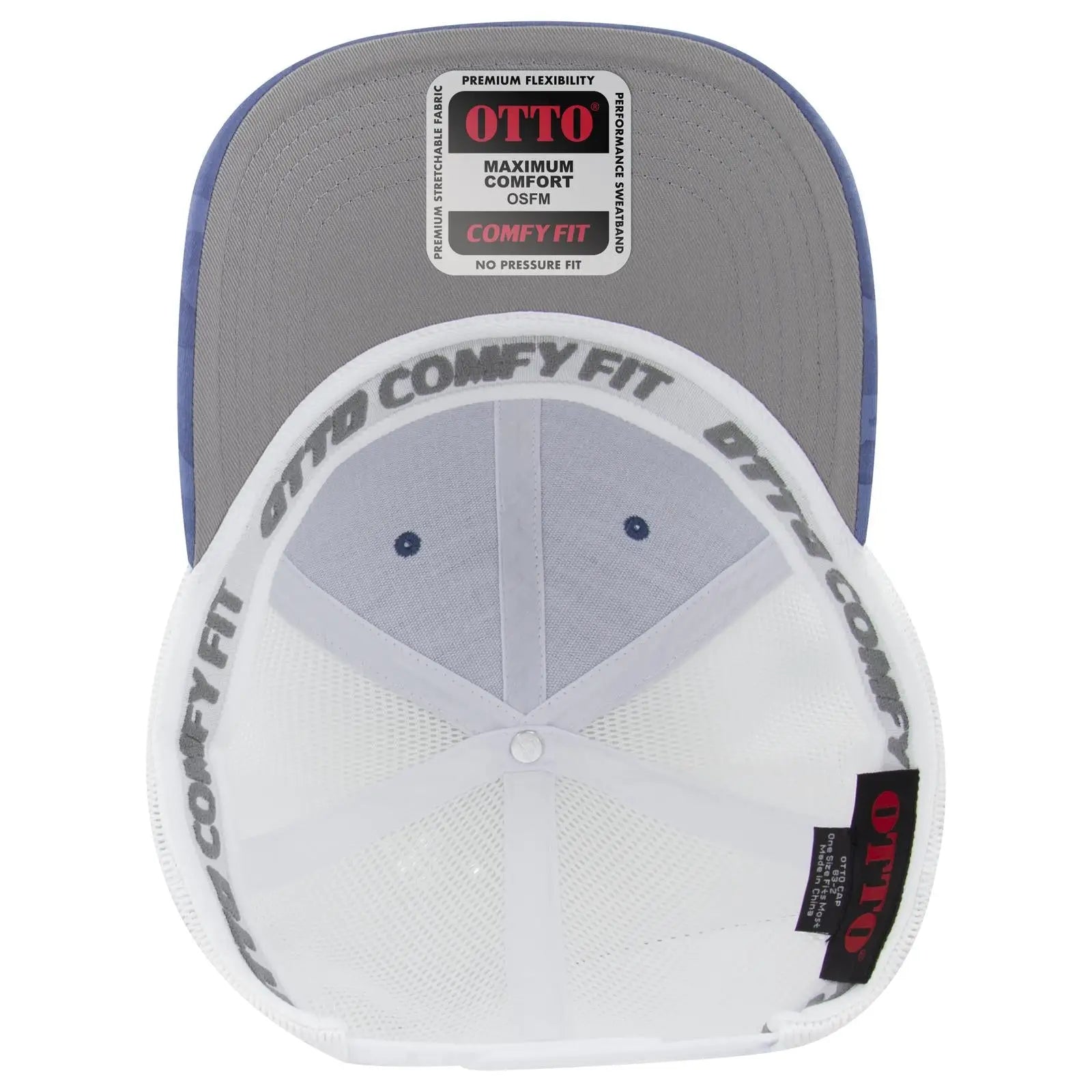 OTTO 83-2 ’OTTO Comfy Fit’ 6 Panel Low Profile Mesh Back Trucker Cap - Cb.Blu/Sk.Blu/Wht - Cb.Blu/Sk.Blu/Wht / 7 3/8’’